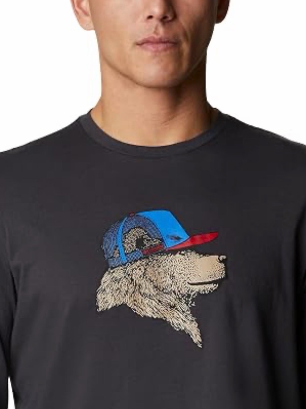 Columbia Unisex Long Sleeve Charcoal Cotton Longsleeve Graphic Tee, L - Picture 2 of 10